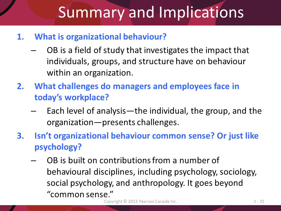 Organizational Behavior and Other Fields of Study